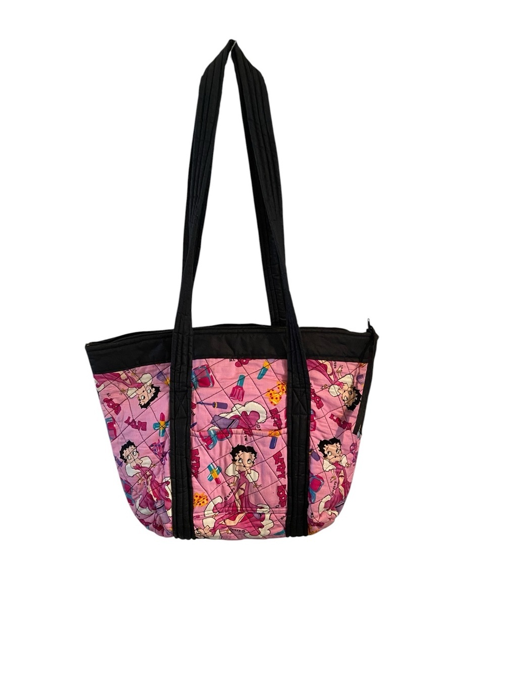 Betty Boop handcrafted quilted tote bag wallet & cosmetic bag Retro Dopamine - Picture 2 of 16